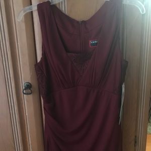 Red wine knee length cocktail dress